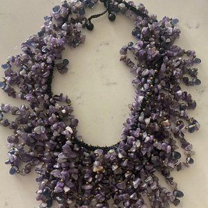 Necklace Purple Amethyst Stone